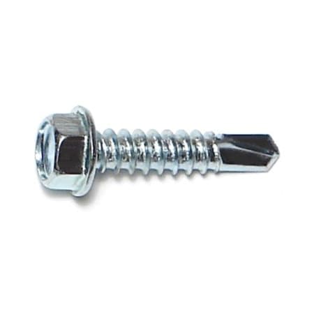 Midwest Fastener Self-Drilling Screw, #12 x 1 in, Zinc Plated Steel Flange Hex Head External Hex Drive, 250 PK 07968